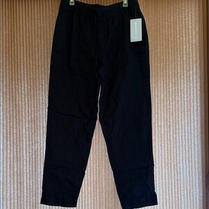 Athleta Black Retreat Linen Ankle Pants
